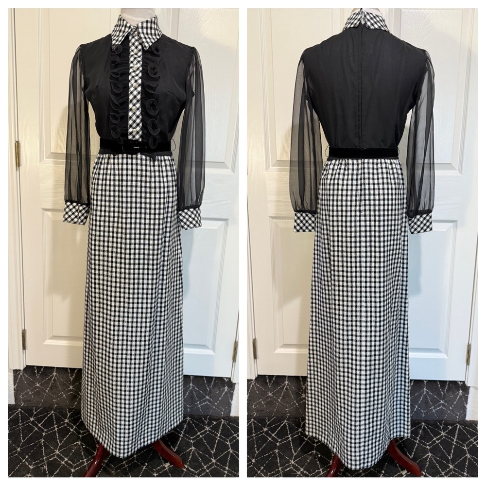 Vintage 60’s/70’s Shady Lane Black and White Checkered Dress